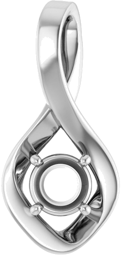 Pakabukas „Infinity-Inspired“ 585 Baltojo Aukso Round 5.2mm (1)