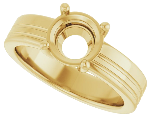 Sužadėtuvių Žiedas „Solitaire“ 585 Geltonojo Aukso Round 7.4mm (5)