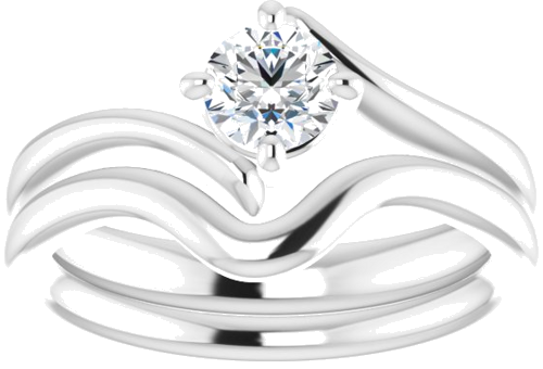 14K White  4.8 mm Round Solitaire Engagement Ring Mounting (8)