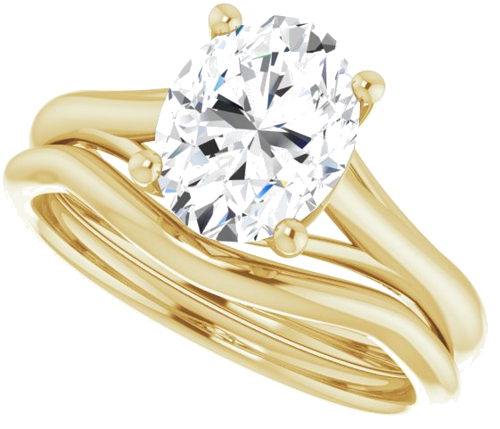 14K Yellow 9x7 mm Oval Solitaire Engagement Ring Mounting (10)