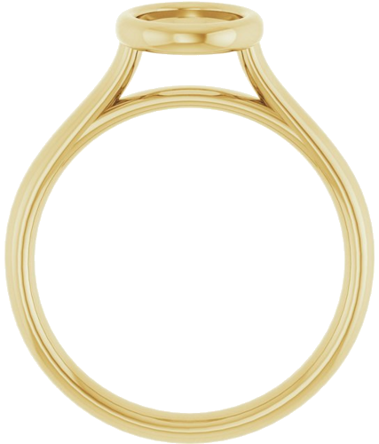 Sužadėtuvių Žiedas „Bezel-Set Solitaire“ 750 Geltonojo Aukso Oval 8mm x 6mm (2)