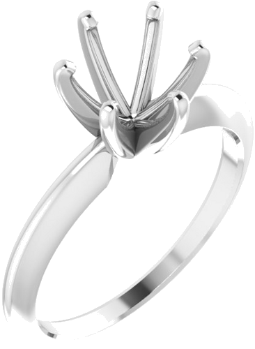 Sužadėtuvių Žiedas „Solitaire“ 585 Baltojo Aukso Round 7.3mm x 7.7mm (1)