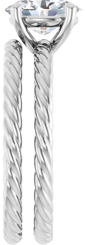 Sužadėtuvių Žiedas „Solitaire“ 585 Baltojo Aukso Oval 8mm x 6mm (9)