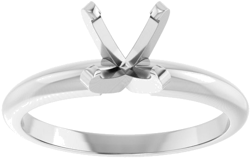 Sužadėtuvių Žiedas „Solitaire“ 585 Baltojo Aukso Round 6mm x 6.6mm (3)