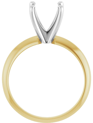 14K Yellow White 8.6-9.1 mm Round 4-Prong Light Solitaire Ring Mounting (2)