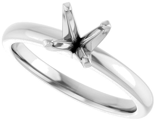 Sužadėtuvių Žiedas „Solitaire“ 585 Baltojo Aukso Round 6.5mm (5)