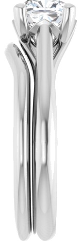 Sužadėtuvių Žiedas „Solitaire“ 585 Baltojo Aukso Cushion 6mm (9)