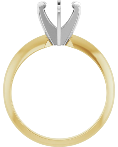 Sužadėtuvių Žiedas „Solitaire“ 585 Baltojo Ir Geltonojo Aukso Round 6.4mm (2)