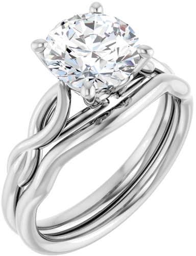 Sužadėtuvių Žiedas „Solitaire“ 585 Baltojo Aukso Round 8mm (6)