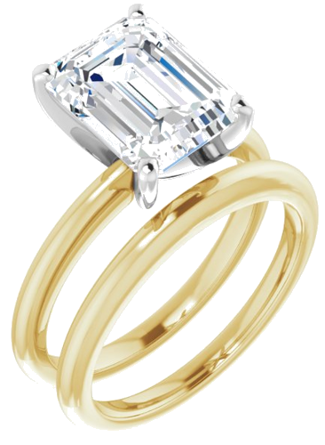 Sužadėtuvių Žiedas „Solitaire“ 585 Baltojo Ir Geltonojo Aukso Emerald 10mm x 8mm (6)