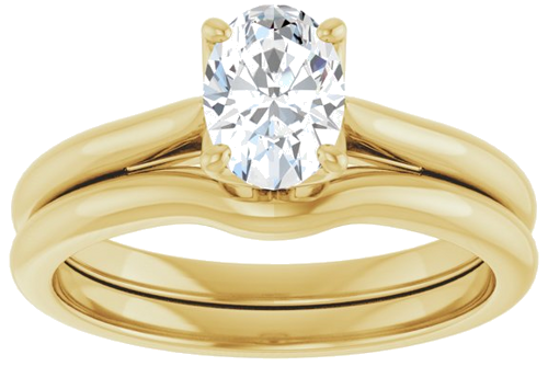 14K Yellow  7x5 mm Oval Solitaire Engagement Ring Mounting (8)