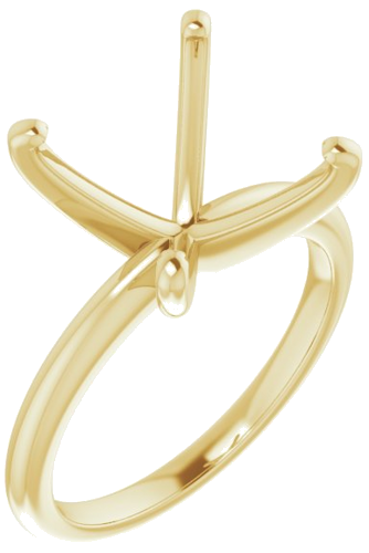 14K Yellow  9x9 mm Square Solitaire Engagement Ring Mounting (1)