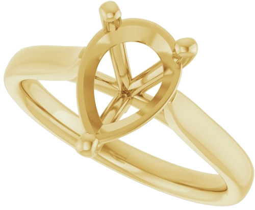 Sužadėtuvių Žiedas „Solitaire“ 585 Geltonojo Aukso Pear Shape 10mm x 7mm (5)