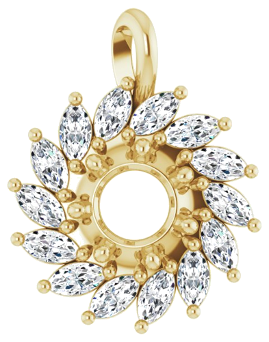 14K Yellow 6 mm Round 5 8 CTW Natural Diamond Semi-Set Halo-Style Pendant (1)