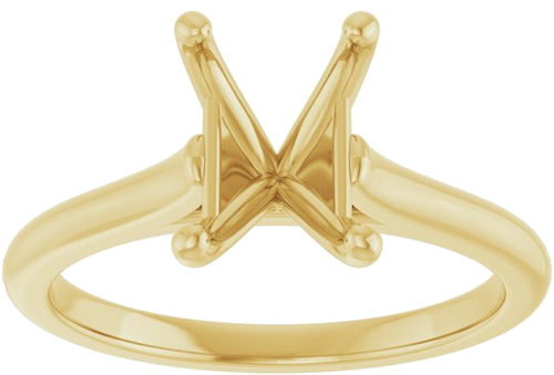 Sužadėtuvių Žiedas „Solitaire“ 585 Geltonojo Aukso Emerald 8mm x 6mm (3)