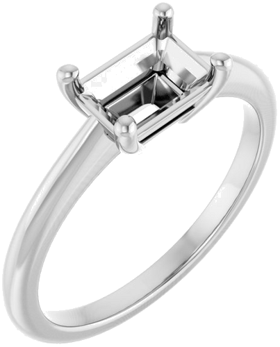 Sužadėtuvių Žiedas „Solitaire“ 585 Baltojo Aukso Emerald 7mm x 5mm (1)