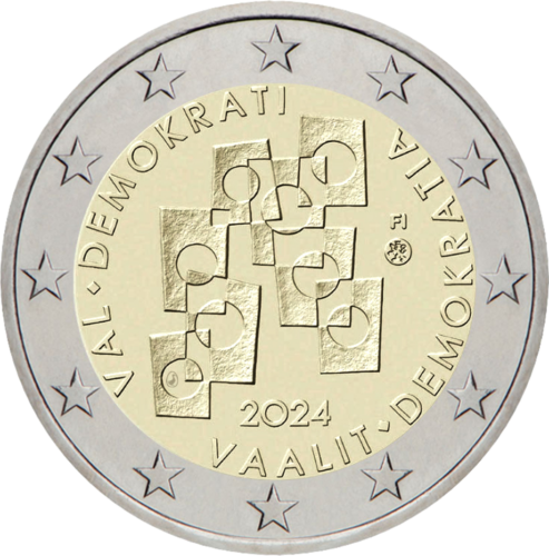 2024 Финландия Демокрация Монета от 2 евро (1)