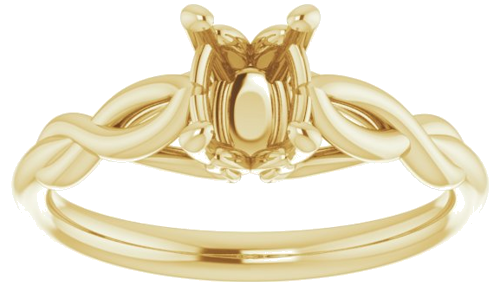 Sužadėtuvių Žiedas „Solitaire“ 585 Geltonojo Aukso Oval 7mm x 5mm (3)