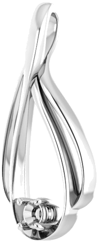 14K White  3 mm Round Pendant Mounting (2)