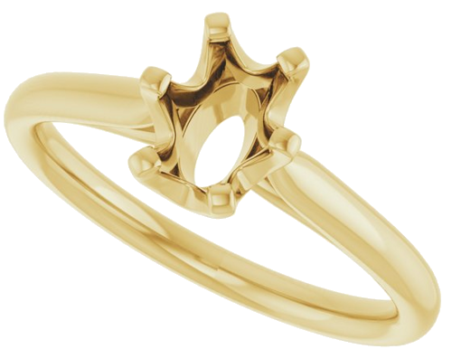 Sužadėtuvių Žiedas „Solitaire“ 585 Geltonojo Aukso Oval 7mm x 5mm (5)