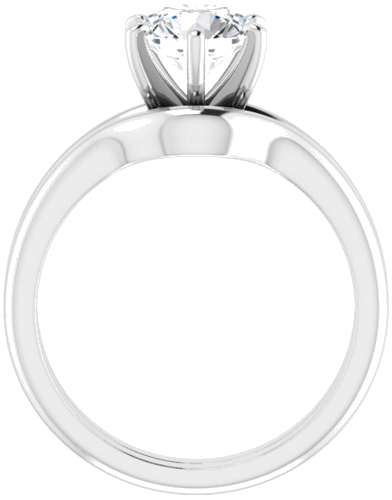 14K White  7 mm Round Solitaire Engagement Ring Mounting (7)