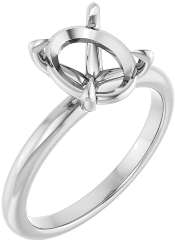 Platinum 10x8 mm Oval Solitaire Engagement Ring Mounting (1)