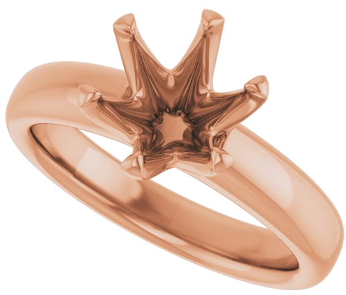 18K Rose 8.2 mm Round Engagement Ring Mounting (5)