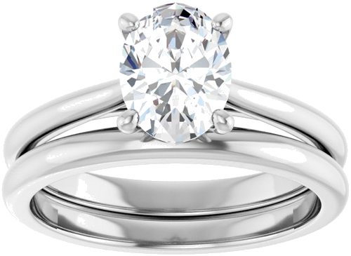 Sužadėtuvių Žiedas „Solitaire“ 950 Platinos Oval 8mm x 6mm (8)