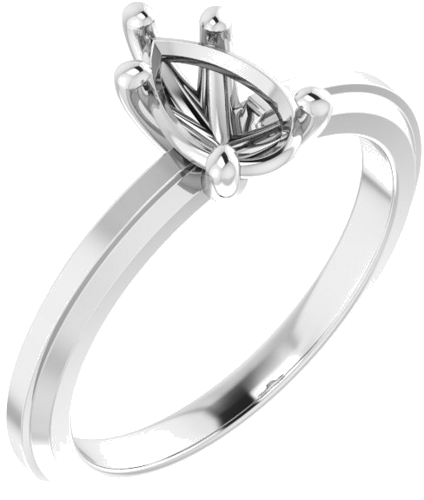 Sužadėtuvių Žiedas „Solitaire“ 585 Baltojo Aukso Pear Shape 8mm x 5mm (1)