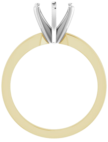 14K Yellow White 7.4 mm Round Solitaire Engagement Ring Mounting (2)