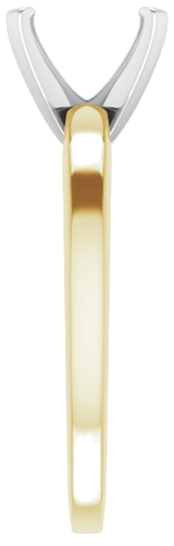 14K Yellow White 7x5 mm Emerald Solitaire Engagement Ring Mounting (4)