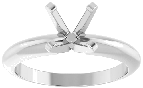 14K White 6.5 mm Round Solitaire Engagement Ring Mounting (3)