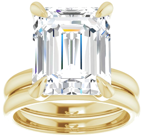 14K Yellow  12x10 mm Emerald Solitaire Engagement Ring Mounting (8)