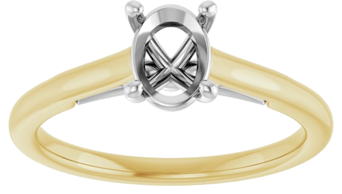 Sužadėtuvių Žiedas „Solitaire“ 585 Baltojo Ir Geltonojo Aukso Oval 7mm x 5mm (3)