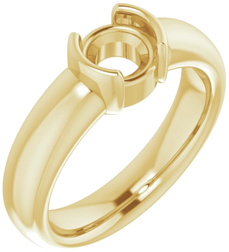 Sužadėtuvių Žiedas „Half Bezel Solitaire“ 585 Geltonojo Aukso Round 6mm (1)