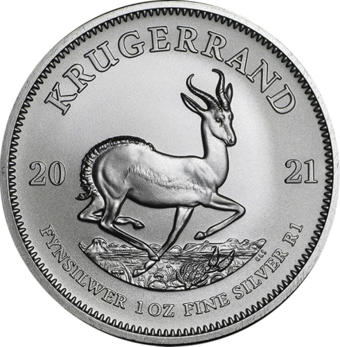 1 oz Krugerrand 2021 Pietų Afrika sidabrinė moneta (3)
