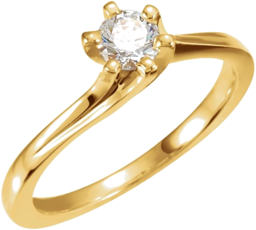 14K Yellow 6.5 mm Round Engagement Ring Mounting (3)