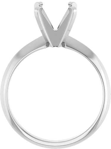14K White 8 mm Round Solitaire Engagement Ring Mounting (2)
