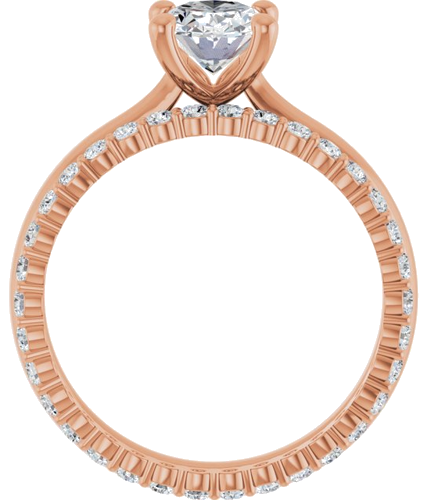 Sužadėtuvių Žiedas „Solitaire“ 585 Rožinis Aukso Oval 8mm x 6mm (7)