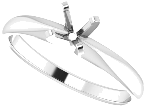 Sužadėtuvių Žiedas „Solitaire“ 585 Baltojo Aukso Round 4.6mm (5)
