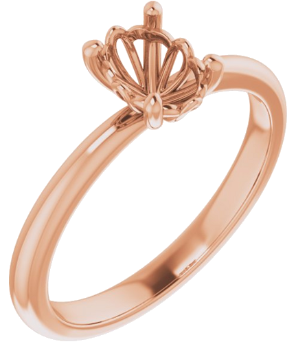 14K Rose 7x5 mm Oval Solitaire Engagement Ring Mounting (1)