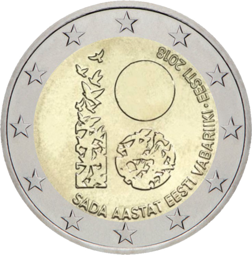 2018 Estonia 100 years of the Republic 2 euro coin (1)
