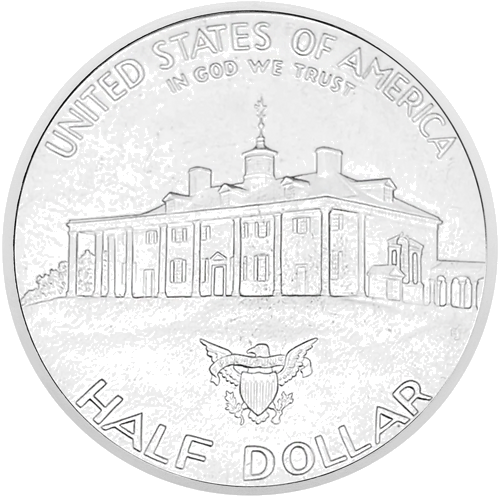 1/2 dollar President G Washington USA silver coin (2)