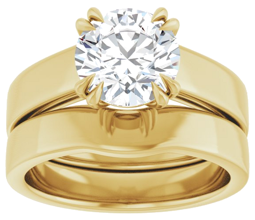 10K Yellow 8 mm Round Engagement Ring Mounting (8)