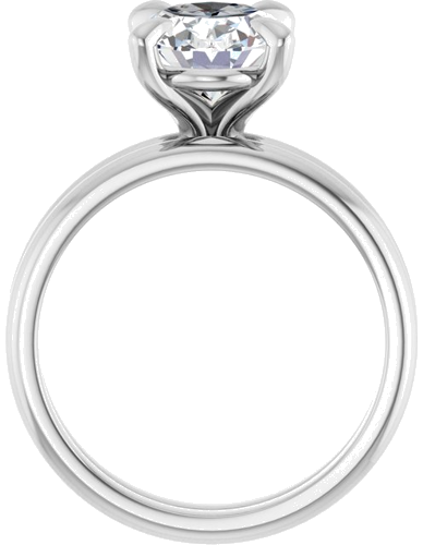 Platinum  10x8 mm Oval Solitaire Engagement Ring Mounting (7)
