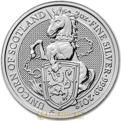 2018 Great Britain, Queen Beast Unicorn 2 oz Silver coin (1)