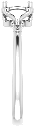 14K White 7x5 mm Oval Solitaire Engagement Ring Mounting (4)