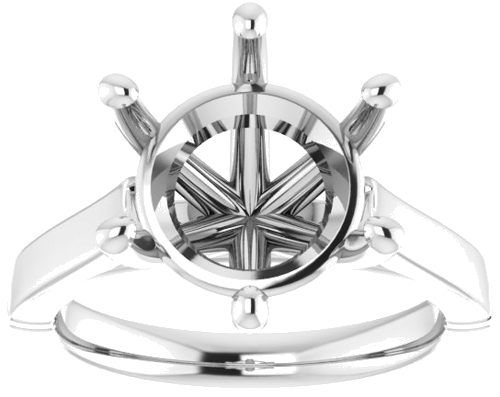 Sužadėtuvių Žiedas „Solitaire“ 585 Baltojo Aukso Round 11mm (3)