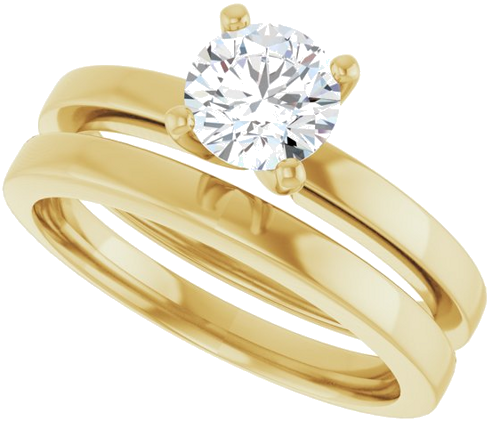 14K Yellow 5.8 mm Round Solitaire Engagement Ring Mounting (10)