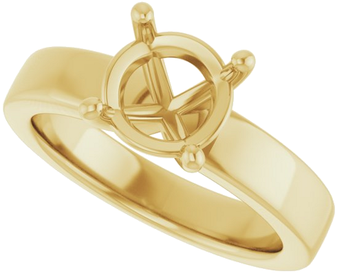 Sužadėtuvių Žiedas „Solitaire“ 585 Geltonojo Aukso Round 8mm (5)